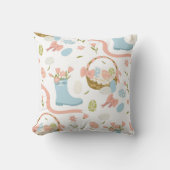 Farbenfrohe Ostereier im Frühlingssaal Kissen (Vorderseite)