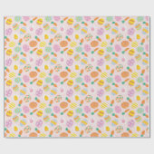 Farbenfrohe Ostereier & Karotten Rosa Geschenkpapier (Flach)