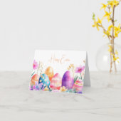 Farbenfrohe Ostereier Karte (Gelbe Blume)