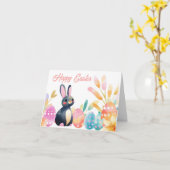 Farbenfrohe Ostereier Karte (Gelbe Blume)