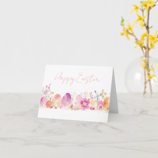 Farbenfrohe Ostereier Karte (Gelbe Blume)