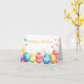 Farbenfrohe Ostereier Karte (Gelbe Blume)