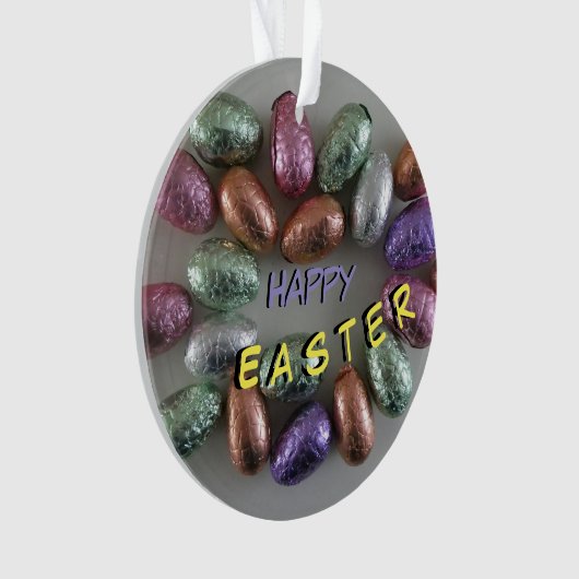 Farbenfrohe Ostereier Kruste. Happy Oaster Ornamen Ornament (Vorderseite)