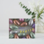 Farbenfrohe Ostereier Kruste. Happy Oaster Postcar Postkarte (Stehend Vorderseite)