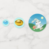 Farbenfrohe Ostereier, Küken und Osterhase Konfetti (Rückseiten)