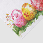 Farbenfrohe Ostereier mit Blume Seidenpapier (Ausschnitt)