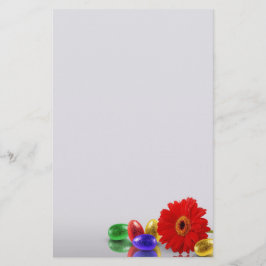 Farbenfrohe Ostereier mit Gerbera Briefpapier