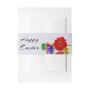 Farbenfrohe Ostereier mit Gerbera Einladungsbanderole