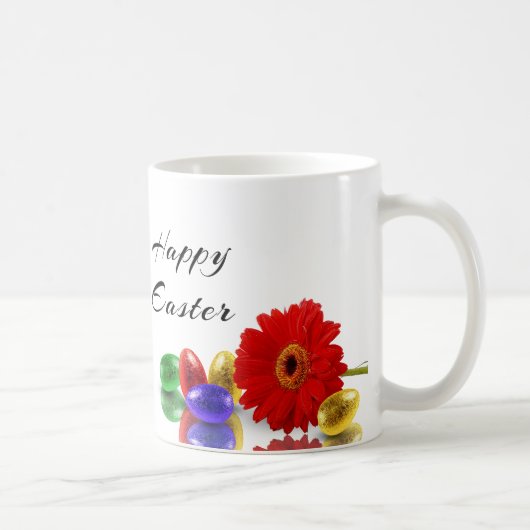 Farbenfrohe Ostereier mit Gerbera Kaffeetasse (Rechts)