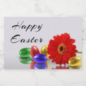 Farbenfrohe Ostereier mit Gerbera Lebensmitteletikett (Einzelnes Label)