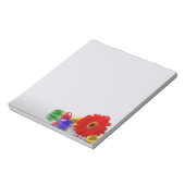 Farbenfrohe Ostereier mit Gerbera Notizblock (Rotiert)