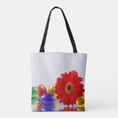 Farbenfrohe Ostereier mit Gerbera Tasche (Rückseite)