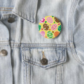 Farbenfrohe Ostereier Muster Gelber Hintergrund Button (Beispiel)