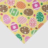 Farbenfrohe Ostereier Muster Gelber Hintergrund Seidenpapier (Ausschnitt)