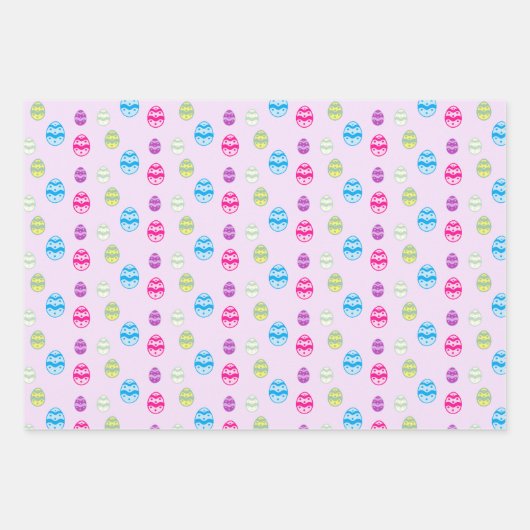 Farbenfrohe Ostereier-Muster-Papierblätter Geschenkpapier Set (Vorderseite 2)