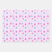 Farbenfrohe Ostereier-Muster-Papierblätter Geschenkpapier Set (Vorderseite 2)