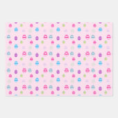 Farbenfrohe Ostereier-Muster-Papierblätter Geschenkpapier Set (Vorderseite)