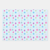 Farbenfrohe Ostereier-Muster-Papierblätter Geschenkpapier Set (Vorderseite 3)