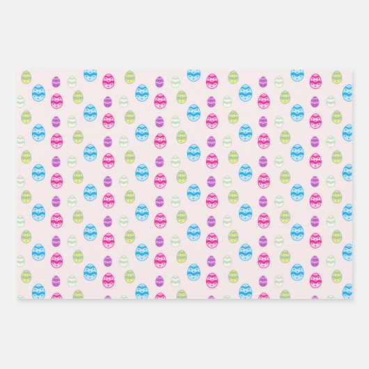 Farbenfrohe Ostereier-Muster-Papierblätter Geschenkpapier Set (Vorderseite 3)