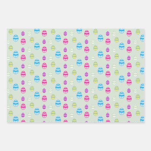 Farbenfrohe Ostereier-Muster-Papierblätter Geschenkpapier Set (Vorderseite 2)