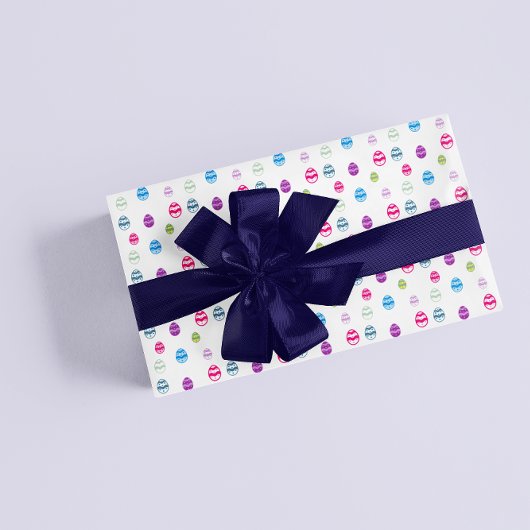 Farbenfrohe Ostereier-Muster-Papierblätter Geschenkpapier Set