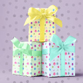 Farbenfrohe Ostereier-Muster-Papierblätter Geschenkpapier Set