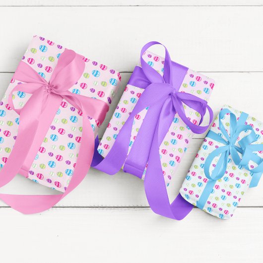 Farbenfrohe Ostereier-Muster-Papierblätter Geschenkpapier Set