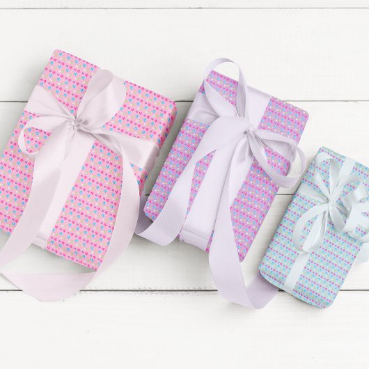 Farbenfrohe Ostereier-Muster-Papierblätter Geschenkpapier Set