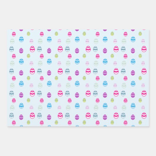 Farbenfrohe Ostereier-Muster-Papierblätter Geschenkpapier Set (Vorderseite 3)