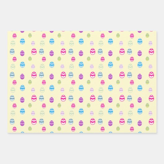 Farbenfrohe Ostereier-Muster-Papierblätter Geschenkpapier Set (Vorderseite 2)