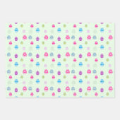 Farbenfrohe Ostereier-Muster-Papierblätter Geschenkpapier Set (Vorderseite)