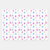 Farbenfrohe Ostereier-Muster-Papierblätter Geschenkpapier Set (Vorderseite)
