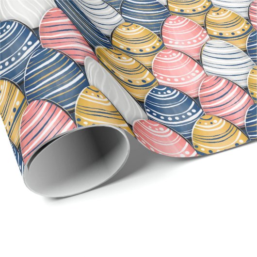 Farbenfrohe Ostereier Nahtloses Muster Geschenkpapier (Rolleneckpunkt)