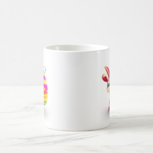 Farbenfrohe Ostereier Niedlich Ostern Bunny Egg Hu Kaffeetasse (Mittel)
