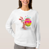 Farbenfrohe Ostereier Niedlich Ostern Bunny Egg Hu T-Shirt (Vorderseite)