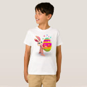 Farbenfrohe Ostereier Niedlich Ostern Bunny Egg Hu T-Shirt (Vorne ganz)