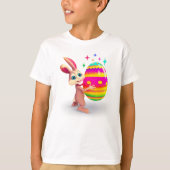 Farbenfrohe Ostereier Niedlich Ostern Bunny Egg Hu T-Shirt (Vorderseite)