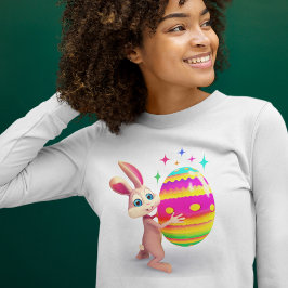 Farbenfrohe Ostereier Niedlich Ostern Bunny Egg Hu T-Shirt