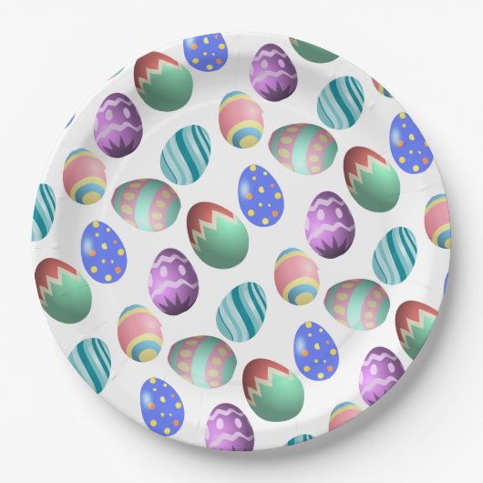 Farbenfrohe Ostereier Ostereier Party Ostereier Ja Pappteller (Vorderseite)