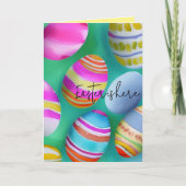 Farbenfrohe Ostereier Ostern Karte (Vorderseite)
