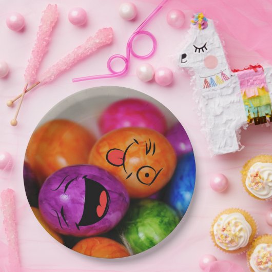 Farbenfrohe Ostereier Pappteller (Party)