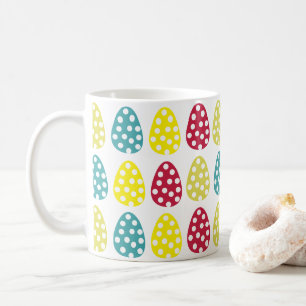 Farbenfrohe Ostereier Polka Dot Happy Oaster Kaffeetasse