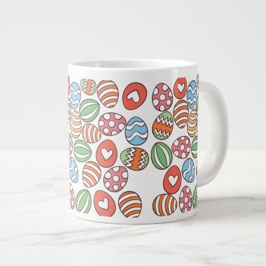 Farbenfrohe Ostereier Riesenkaffee Tasse - Frühlin (Vorderseite Rechts)