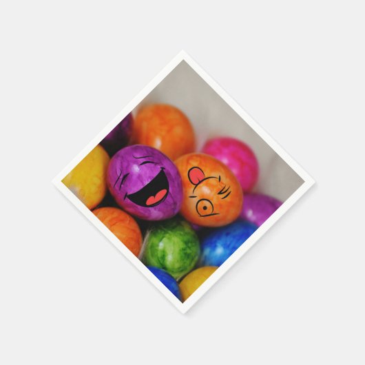 Farbenfrohe Ostereier Serviette (Ecke)
