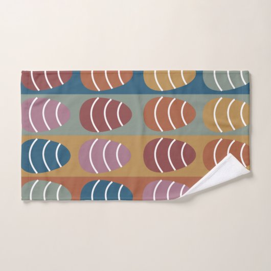 Farbenfrohe Ostereier Streifen Muster Frohe Ostern Badhandtuch Set (Handtuch)