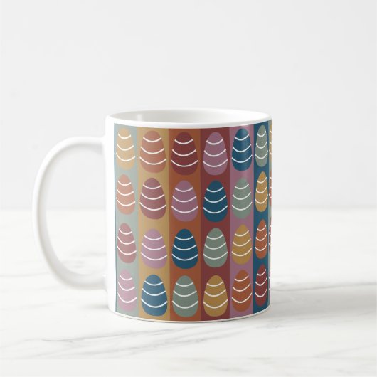 Farbenfrohe Ostereier Streifen Muster Frohe Ostern Kaffeetasse (Links)