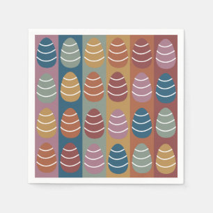 Farbenfrohe Ostereier Streifen Muster Frohe Ostern Serviette