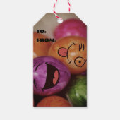 Farbenfrohe Ostereier Teller Geschenkanhänger (Vorderseite)