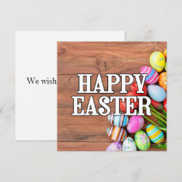 Farbenfrohe Ostereier & Tulip Blume Karte