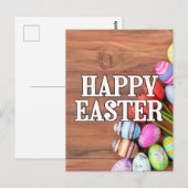 Farbenfrohe Ostereier & Tulip Blume Postkarte (Vorne/Hinten)